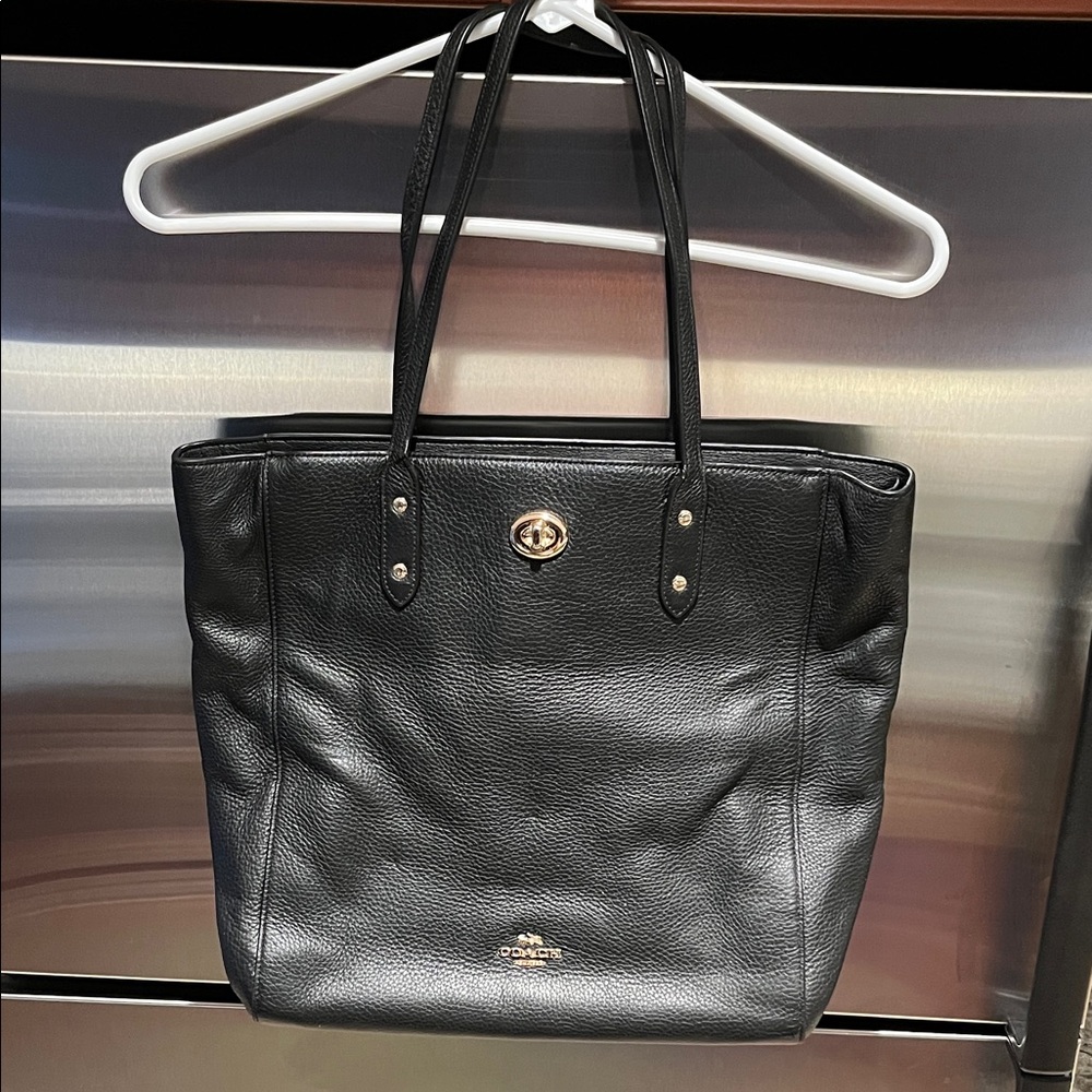 Coach Black Pebbled Leather Tote